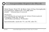 Ausgew¤hlte Kapitel der Physik .26.04.06 Ausgew¤hlte Kapitel der Physik, SS 06, Prof. W. de Boer