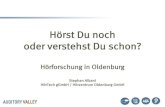 ?rforschung in Oldenburg CARL VON OSSIETZKY universit¤t OLDENBURG Abt. Medizinische Physik SFB Neurokognition