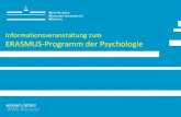 Informationsveranstaltung zum ERASMUS-Programm der .ERASMUS Infoveranstaltung â€“Dipl.-Psych. Pascal