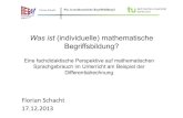 Was ist (individuelle) mathematische Begriffsbildung? .Florian Schacht Was ist mathematische Begriffsbildung?