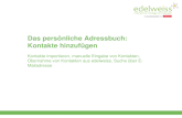 Edelweiss Adressbuch: Kontakte hinzuf¼gen
