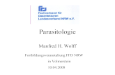 Parasitologie - ffd-hyg.deffd-hyg.de/pdf/Vortrag_Wolff_   â€¢ Parasit Infektionsquelle Rind, Rentier