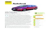 Autotest - ADAC: Allgemeiner Deutscher Automobil-Club .Autotest VW Golf Sportsvan 1.4 TSI BMT Highline