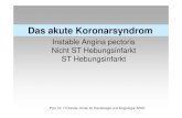 Instable Angina pectoris Nicht ST Hebungsinfarkt ST ... Das akute Koronarsyndrom Instable Angina
