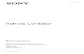 Remote Controller - sony.net .Remote Controller Bedienungsanleitung Bitte lesen Sie dieses Handbuch