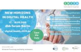 NEW HORIZONS IN DIGITAL HEALTH dbb forum Berlin .Klinische Forschung nachhaltig verbessern. NEW HORIZONS