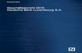 Gesch¤ftsbericht 2016 Deutsche Bank Luxembourg S.A. Deutsche Bank Luxembourg S.A. Gesch¤ftsbericht