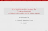 Mathematische Grundlagen der Computerlinguistik InhaltDi erentialrechnungStetigkeitFundamentalsatz der