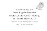 documenta 14 Erste Ergebnisse der repr£¤sentativen Erhebung Attraktivit£¤t der documenta Prof. Dr. Gerd-Michael