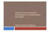 COMPETITIVE INTELLIGENCE ERFOLGREICH IN UNTERNEHMEN ... Zentrales CI-System Competitive Intelligence