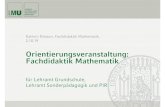 Kathrin Nilsson, Fachdidaktik Mathematik, 2.10 didaktik/doc/Orientierungsveranstaltung...¢  UF: studienbegleitendes