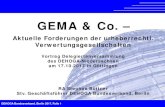 GEMA & Co. DEHOGA Bundesverband, Berlin 2017, Folie 1 . GEMA & Co. ¢â‚¬â€œ Aktuelle Forderungen der urheberrechtl
