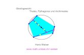 Gleichgewicht: Thales, Pythagoras und Gleichgewicht: Thales, Pythagoras und Archimedes Hans Walser walser
