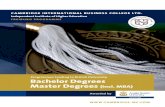 CAMBRIDGE INTERNATIONAL BUSINESS COLLEGE LTD. Bachelor of Arts (Honours) werden in Zusammenarbeit mit