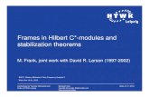 Frames in Hilbert C*-modules and stabilization Frames in Hilbert C*-modules and stabilization theorems