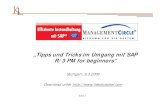 Tipps Und Tricks Im Umgang Mit SAP R3 PM for Beginners