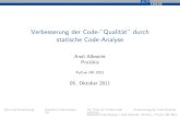 Verbesserung der Code-"Qualit¤t" durch statische Code-Analyse