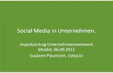 Impulsvortrag 06.09.2011: Social Media in Unternehmen
