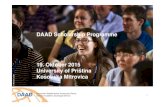 DAAD Scholarship Programme 19. Oktober 2015 University of ... Application Deadline: 1.12.2015 Value: