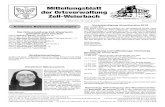Mitteilungsblatt der Ortsverwaltung Zell-Weierbach Bekanntmachungen Die Ortsverwaltung Zell-Weierbach