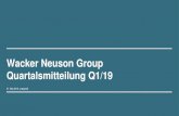 Wacker Neuson Group Quartalsmitteilung Q1/19 Q1/17Q2/17 Q3/17 Q4/17 Q1/18 Q2/18 Q3/18 Q4/18 Q1/19 Bilanz
