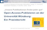 Open-Access-Publizieren an der Universitأ¤t Wأ¼rzburg Open Access an der Universitأ¤t Wأ¼rzburg / Kristina