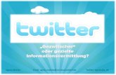 Twitter: â€‍Gezwitscherâ€œ oder gezielte Informationsvermittlung?