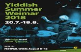 Yiddish Summer Weimar 2018 2018. 11. 30.آ  Dear Guests of Yiddish Summer, Dear Friends of Weimar, This