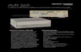 AVR 265 - 2021. 3. 15.آ  AVR 265 Technische Daten Harman Kardon AVR 265 Wenn Sie einen Audio-/Video-Receiver