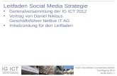 Leitfaden  Social  Media Strategie Generalversammlung der IG ICT 2012
