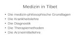 Medizin in Tibet Die medizin-philosophische Grundlagen Die Krankheitslehre Die Diagnostik Die Therapiemethoden Die Arzneimittellehre