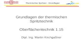 Thermisches Spritzen - Grundlagen Grundlagen der thermischen Spritztechnik Oberfl¤chentechnik 1.15 Dipl. Ing. Martin Kirchganer