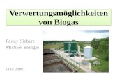 Verwertungsm¶glichkeiten von Biogas Fanny Siebert Michael Stengel 14.07.2009
