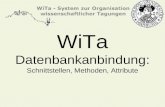 WiTa Datenbankanbindung: Schnittstellen, Methoden, Attribute