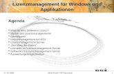 Lizenzmanagement f¼r Windows und Applikationen 21.10.2008 1 Maik Frai, GSI Darmstadt Agenda Was ist eine Software-Lizenz? Stufen des Lizenzmanagements