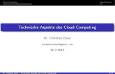 Technische Aspekte des Cloud Computing Cloud Computing Cloud-Seminar Cloud Computing { Schwerpunkte