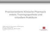 Praxisorientierte Klinische Pharmazie mittels Trainingsapotheke und virtuellem Praktikum Folie Nr. 1 FB09 Institut f¼r Pharmazie und Biochemie Prof. Dr