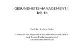 GESUNDHEITSMANAGEMENT II Teil 1b Prof. Dr. Steffen Flea Lehrstuhl f¼r Allgemeine Betriebswirtschaftslehre und Gesundheitsmanagement Universit¤t Greifswald