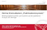 Online-Konsultation "Publikationssystem": Zwischenstand Auswertung