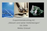 Experimentalvortrag AC â€‍Silicium und seine Verbindungenâ€œ SS 2009 Meike Griesel