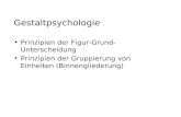Gestaltpsychologie Prinzipien der Figur-Grund-Unterscheidung Prinzipien der Gruppierung von Einheiten (Binnengliederung)