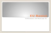 EU Basics Institutionen und Recht der EU. Inhalt œberblick Kommission Europ¤ischer Rat Rat (der Minister) Europ¤isches Parlament Recht in der EU