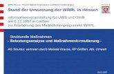 WRRL Hessen - Projekt Manahmenprogramm und Bewirtschaftungsplan Stand der Umsetzung der WRRL in Hessen Informationsveranstaltung f¼r UWB und OWB am 5.12.2007