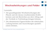 1 (C) 1999-2002, Hermann Knoll, HTW Chur, Fachhochschule Ostschweiz Wechselwirkungen und Felder Lernziele: Die grundlegenden Wechselwirkungen der Physik