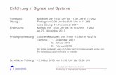 Einführung in Signale und Systeme - nt.eit.uni-kl.dent.eit.uni-kl.de/fileadmin/lehre/guet/SuS-Folien-Einführung-  · PDF file2 Lehrstuhl für Nachrichtentechnik Einführung in Signale