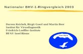 Nationaler BHV-1-Ringvergleich 2003 - dvg.net · PDF fileNationaler BHV-1-Ringvergleich 2003 Doreen Reichelt, Birgit Goerl und Martin Beer Institut für Virusdiagnostik Friedrich-Loeffler-Institute